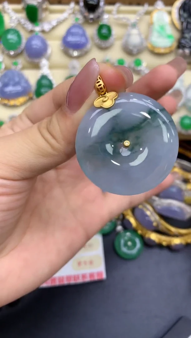 颈饰18K金镶嵌翡翠145-中国好珍宝