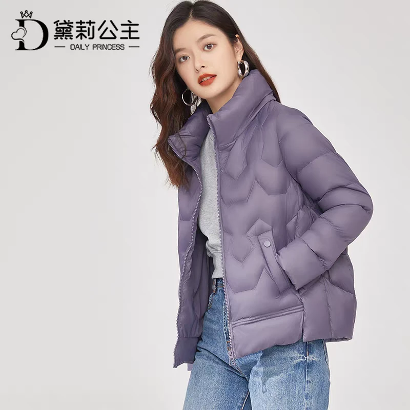 黛莉公主羽绒服女款秋冬新款轻薄短款立领休闲白鸭绒2330款