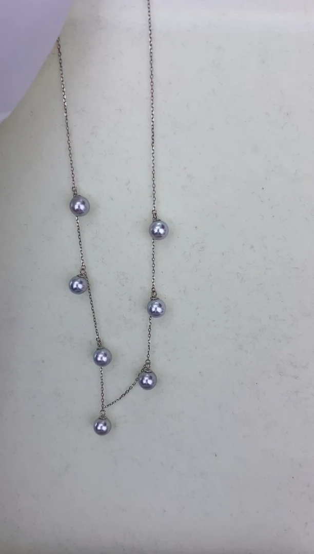 【闪购商品】海水珍珠颈饰18K金镶嵌真多麻满天星6-7