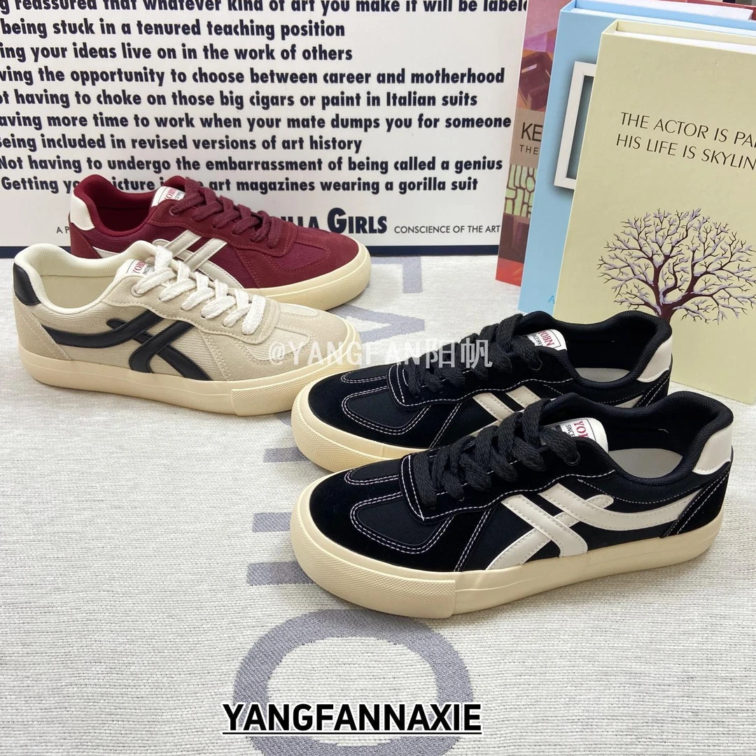YANGFAN阳帆2026新款复古德训鞋休闲小众百搭鞋子学生帆布板鞋男