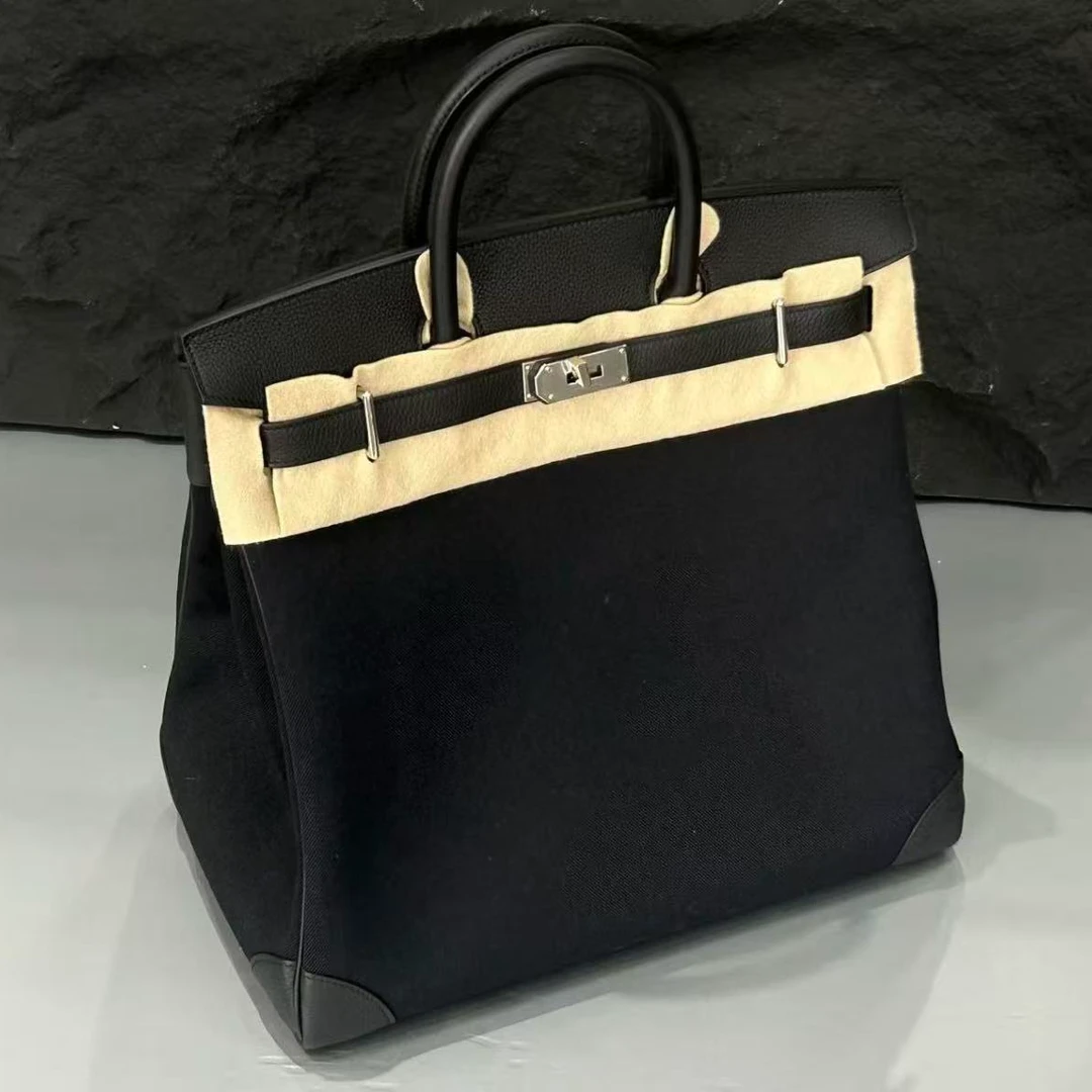 未使用 Hermes/爱马仕 【小池专属】HAC birkin40 黑银帆布W刻