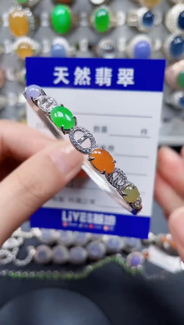 颈饰银S925镶嵌翡翠385