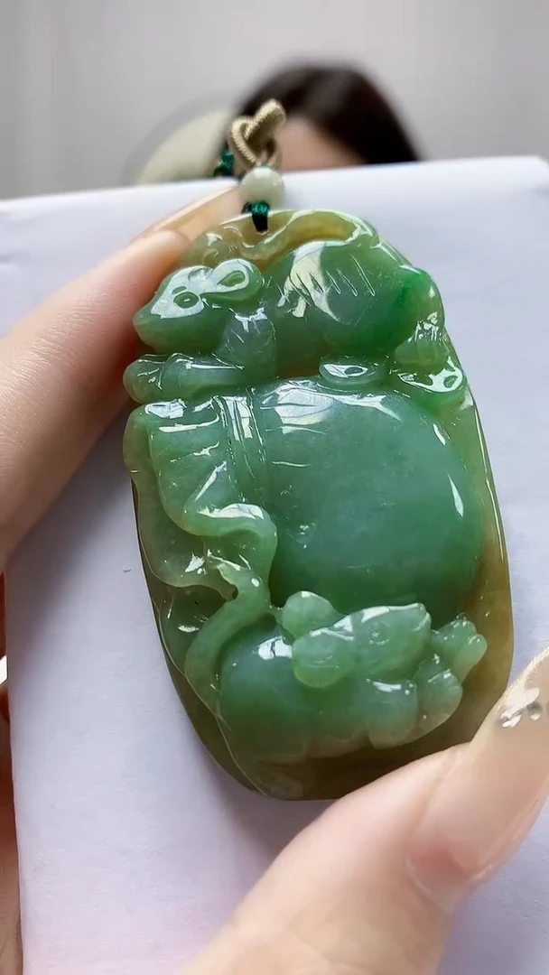 未镶嵌定制翡翠4829DD-毛货挂件38