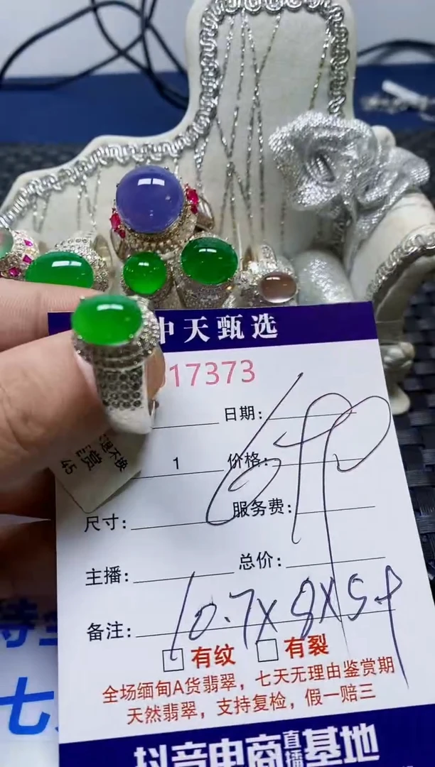 翡翠戒指未镶嵌/7373