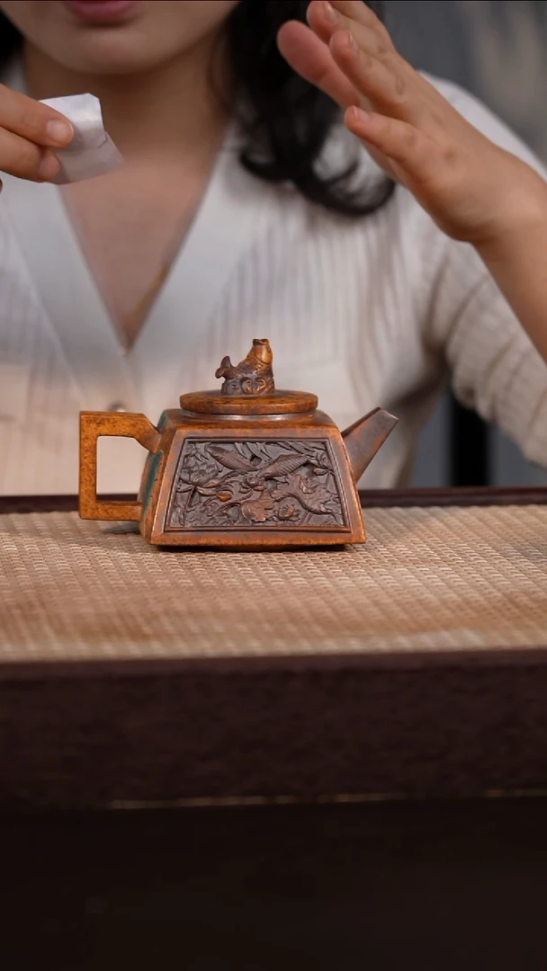 茶壶紫砂黄金段柴烧 220cc