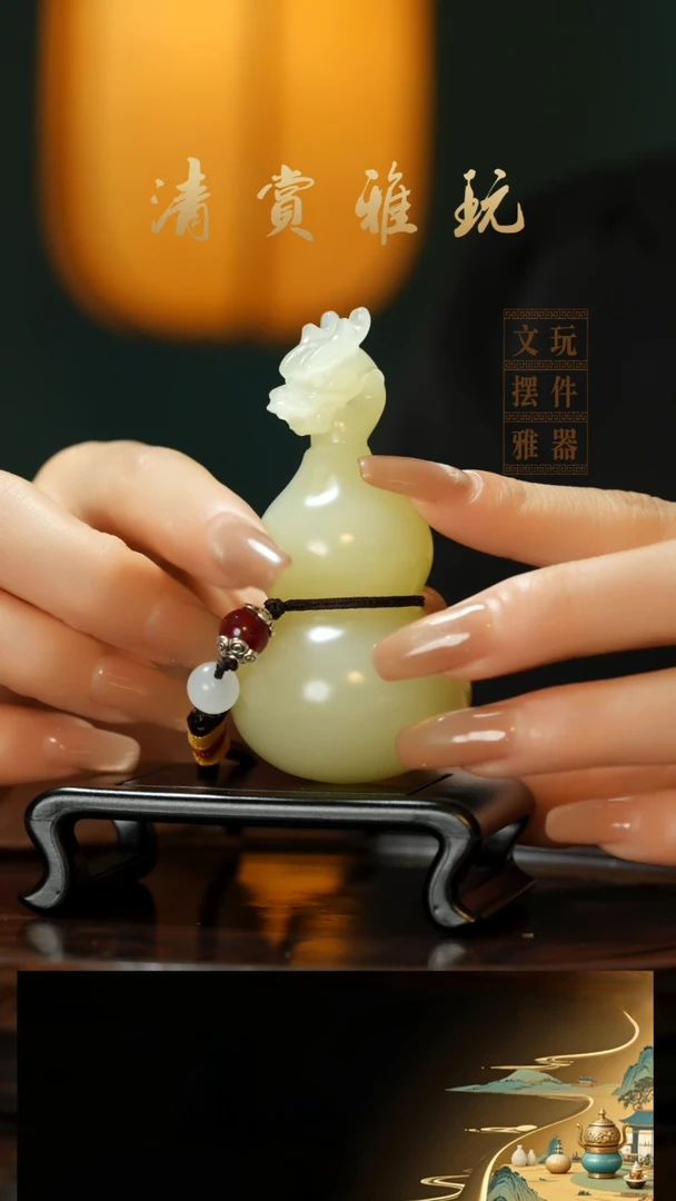 玉《龙头葫芦》手把件摆件