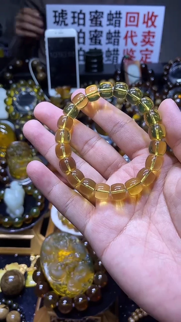 琥珀未镶嵌珠宝奇石手串10mm+