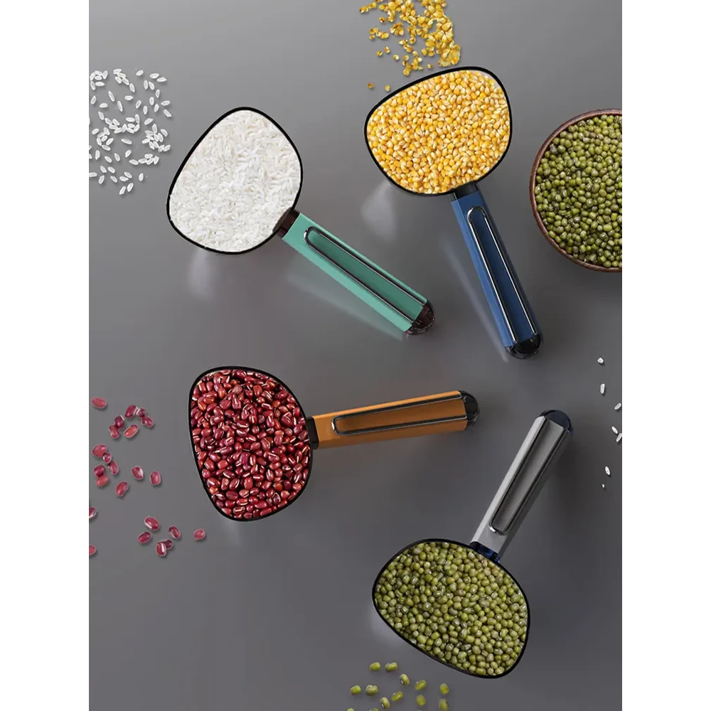 【抢！】厂家直发舀米勺多功能家用厨房五谷杂粮勺子带封口夹挖面