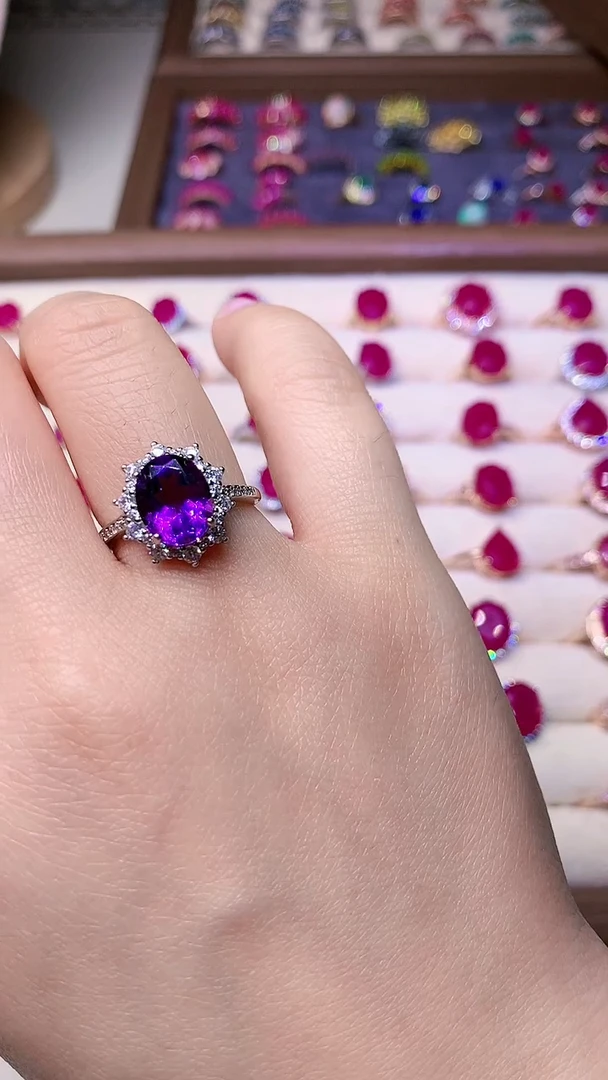 【闪购商品】烟晶戒指银S925镶嵌0000