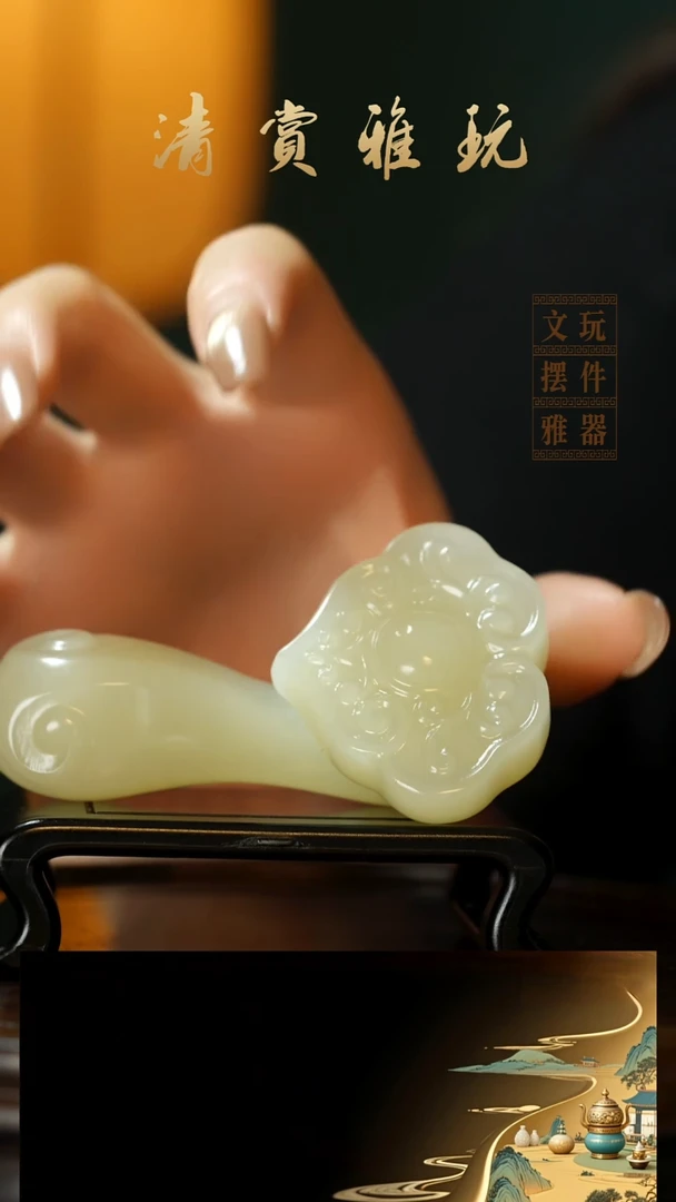 玉《平安如意》手把件摆件