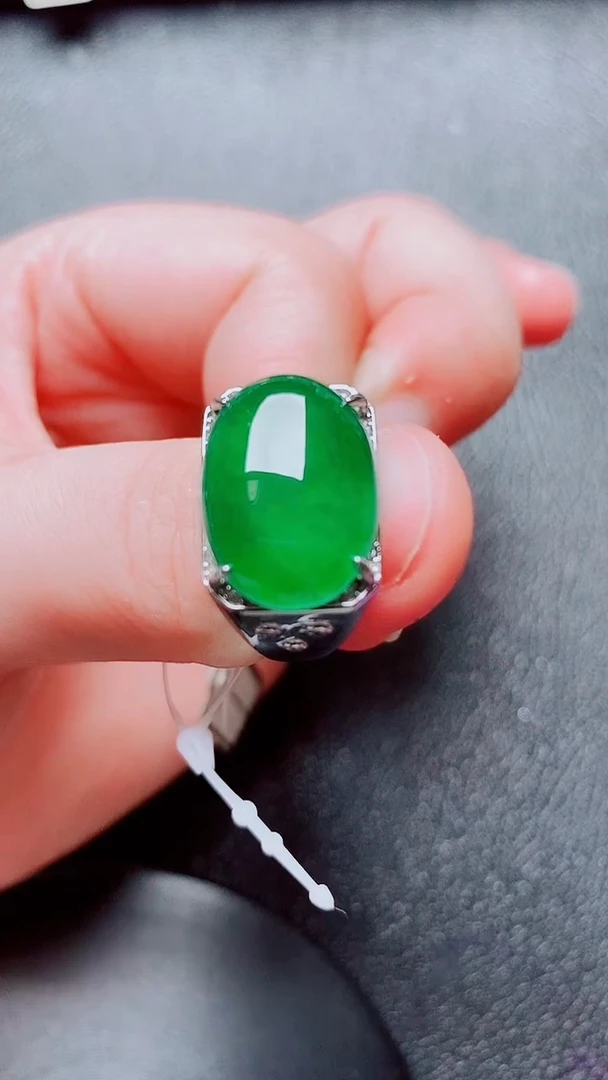 银S925镶嵌戒指翡翠翡翠