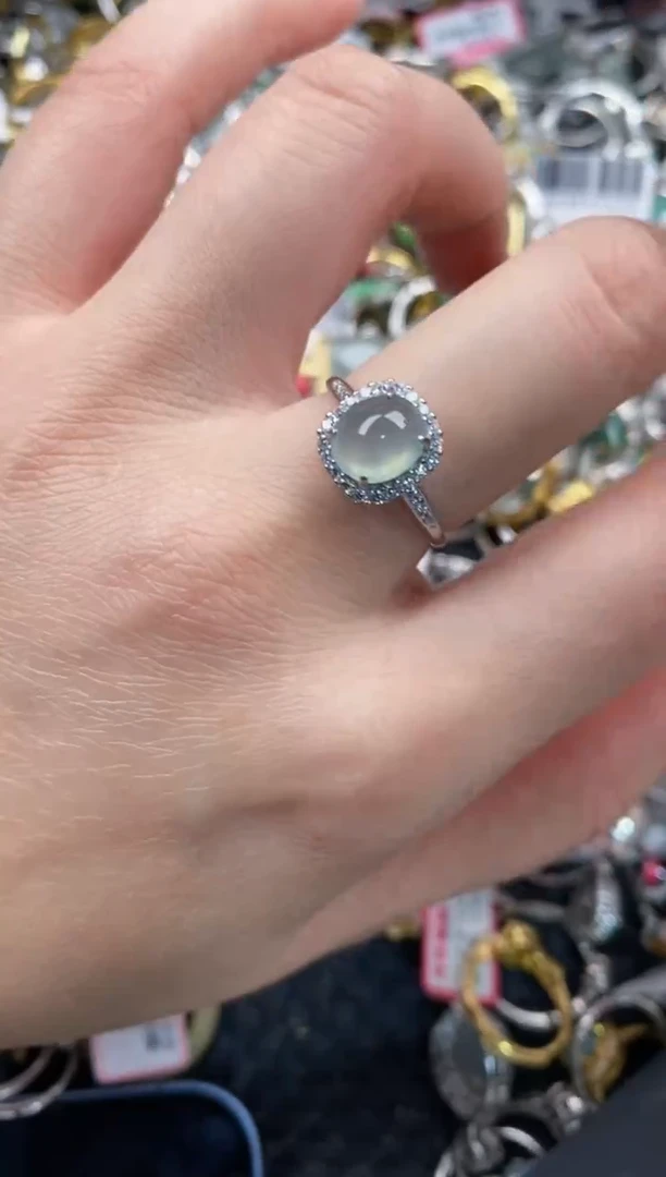 银S925镶嵌戒指翡翠999   7