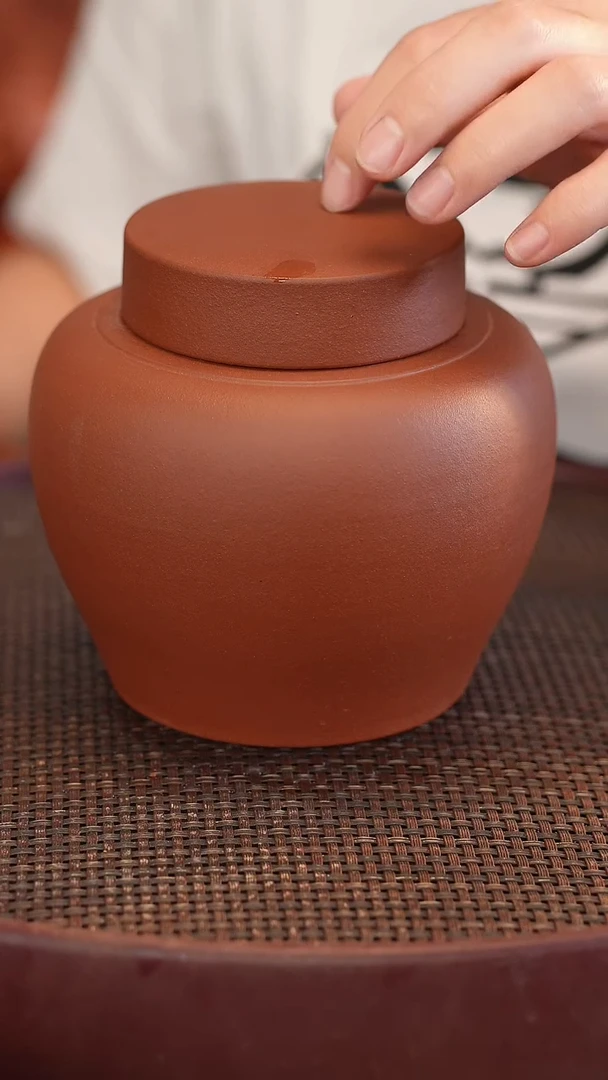 茶壶紫砂红泥 茶叶罐 （四两到半斤