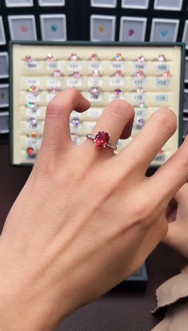 无925银轻奢火炼花色女神戒