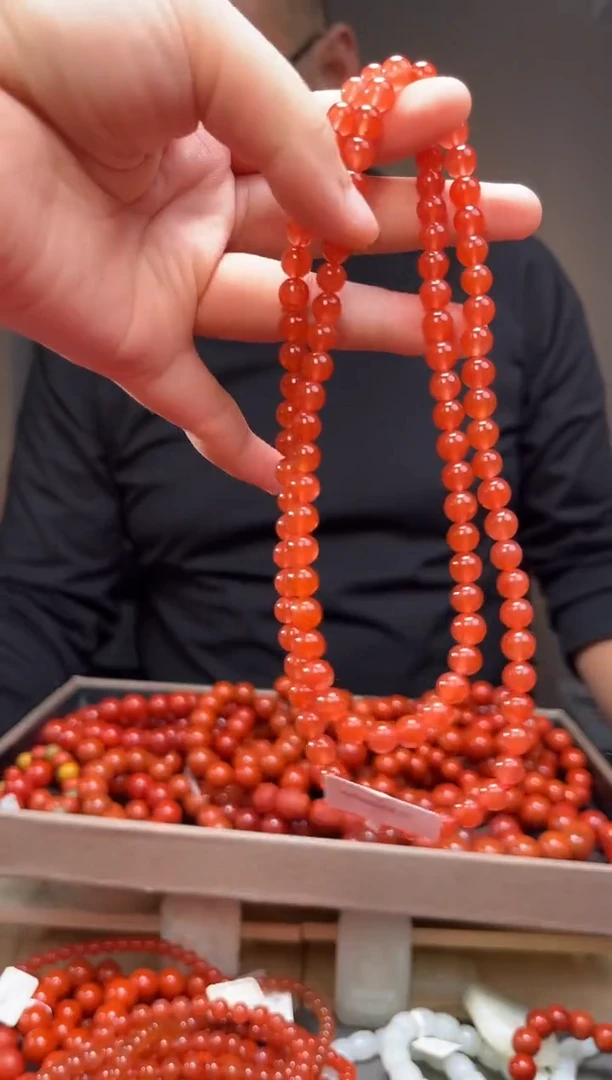 颈饰未镶嵌南红玛瑙长链6+