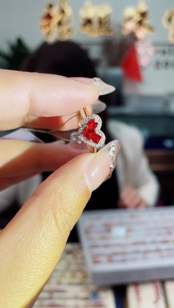 【闪购商品】彩色蓝宝石戒指银S925镶嵌戒指