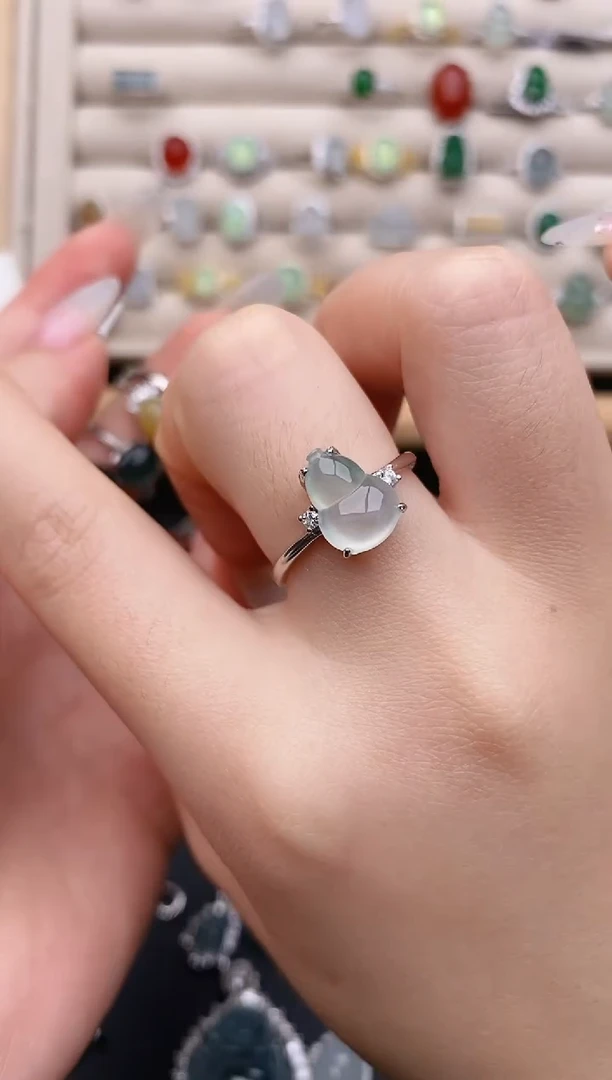 银S925镶嵌戒指翡翠0