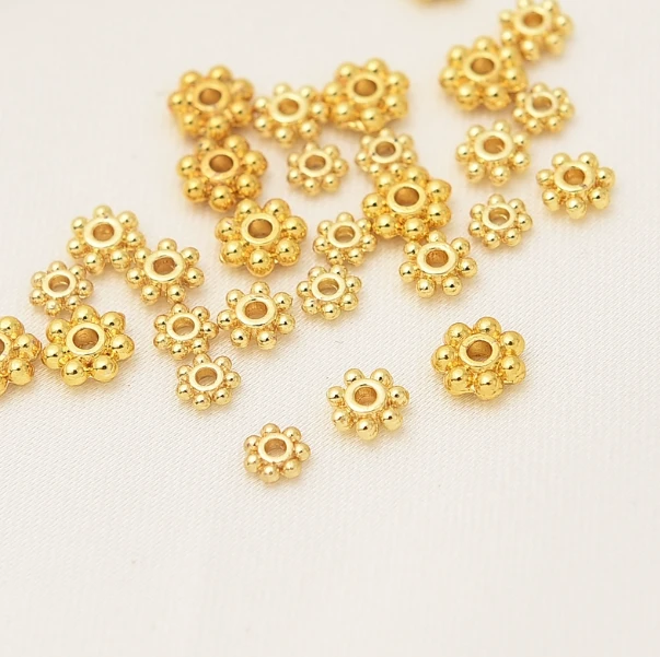 18k DIY 饰品配件 雪花隔片卡6mm （拍10赠1）