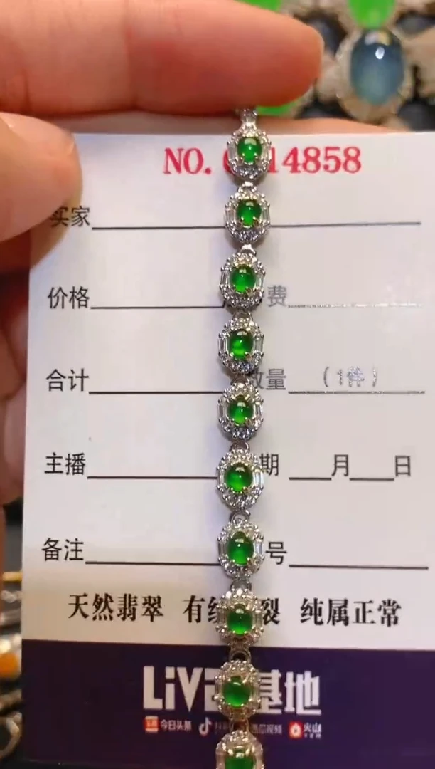 银S925镶嵌翡翠耳饰天然