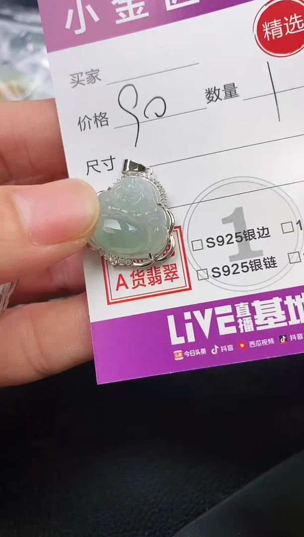 颈饰银S925镶嵌翡翠龙*挂件