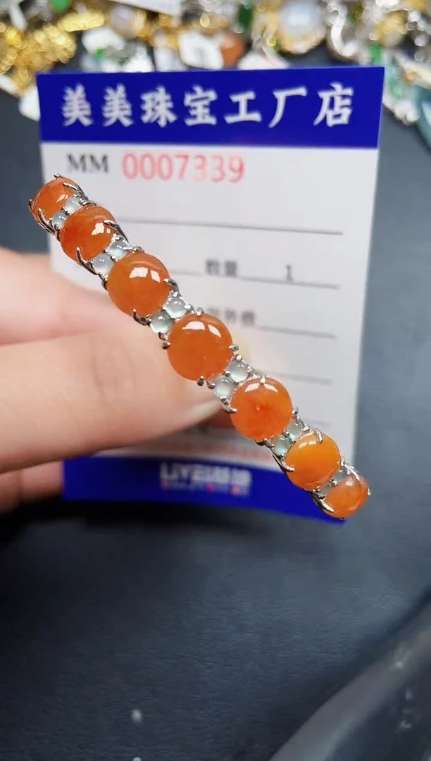 翡翠银S925镶嵌颈饰7339