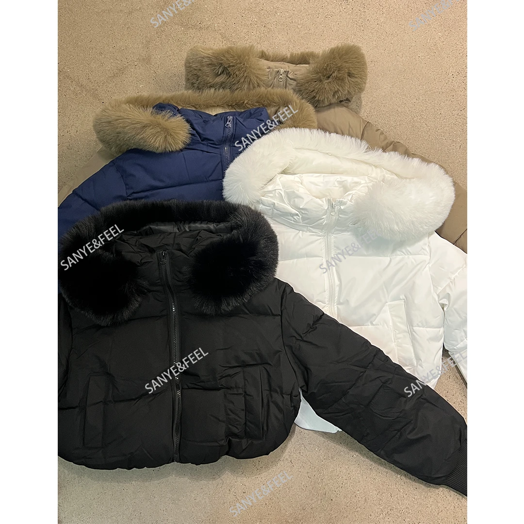 sanye&feel/妍三也【东日必备】毛领冬季加绒加厚保暖短外套54236YX