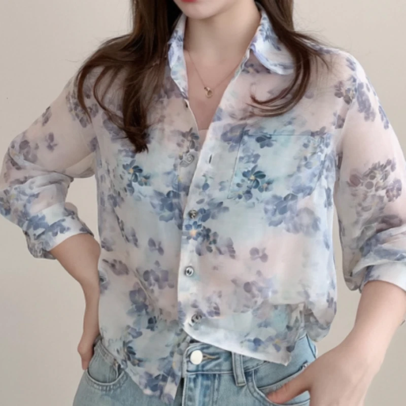 洋气设计感碎花衬衣女人味减龄显白长袖衬衫LK2502902