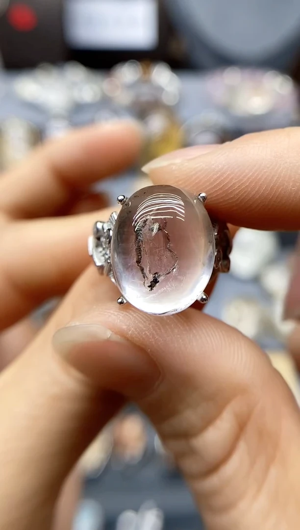 戒指银S925镶嵌水晶水晶水晶