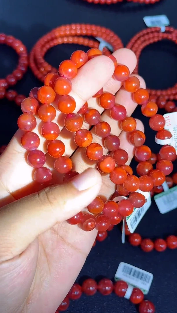 未镶嵌手串南红玛瑙A15 瓦西牛血玫锦单圈多样性发其一