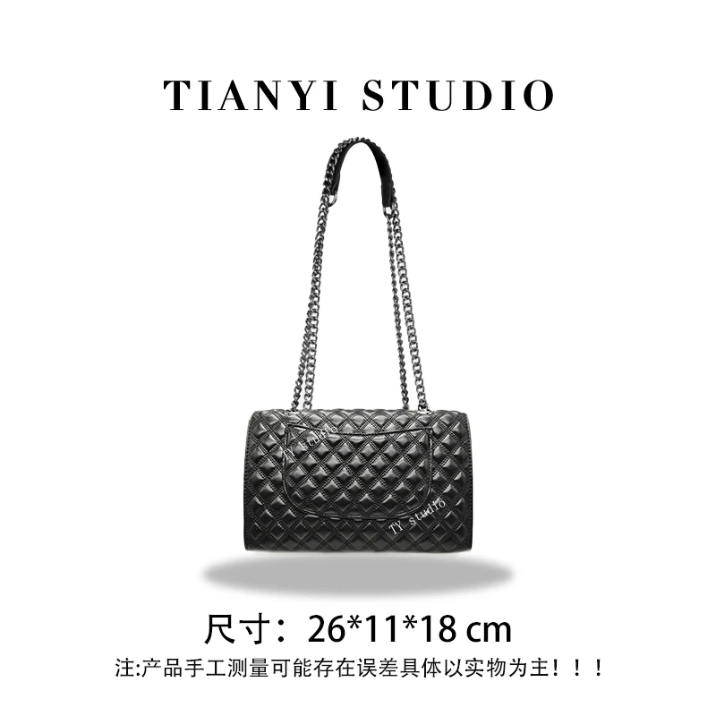 【天一甄选】GQ-8983-黑色 轻奢小众设计感时尚斜挎韩版女包包