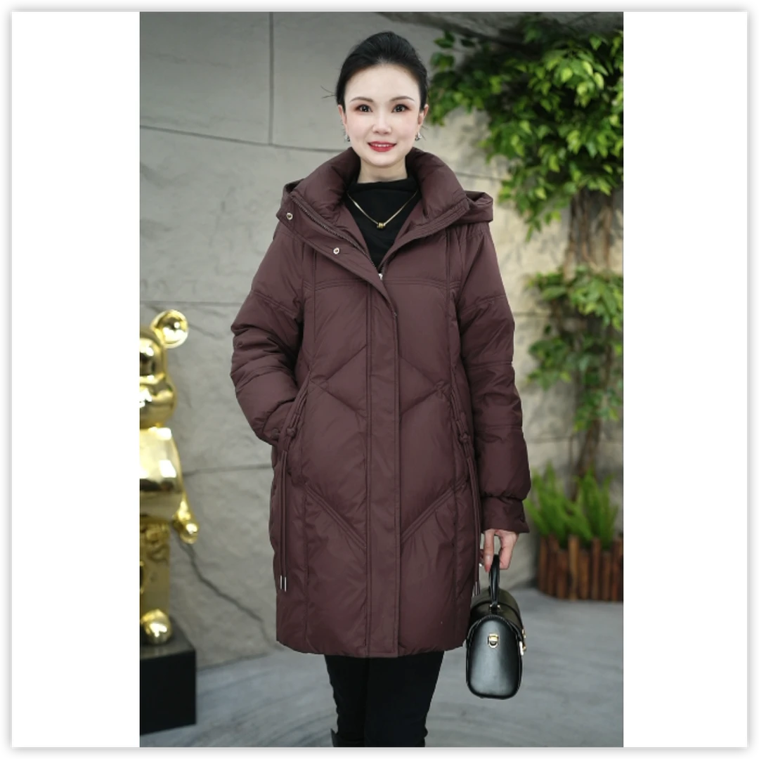 【亦涵定制】D079现货洋气羽绒服女2024新款保暖羽绒外套女