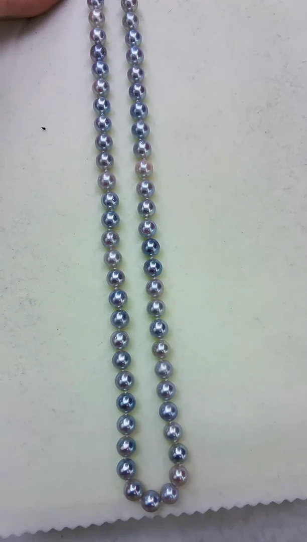 未镶嵌DA海水珍珠灰珠串链7-8 y715
