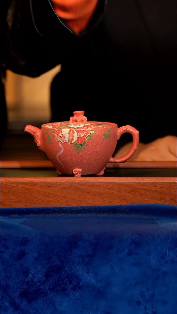 宜兴紫砂 紫砂茶壶 FY  粉 聚宝盆