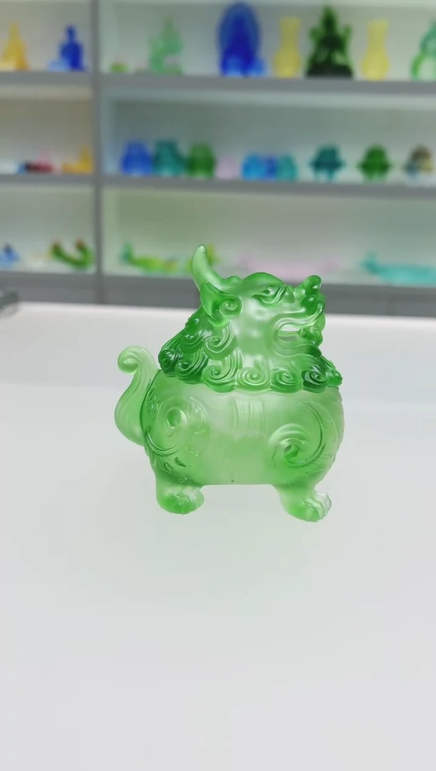 琉璃手工艺品古法琉璃小号狻猊香炉