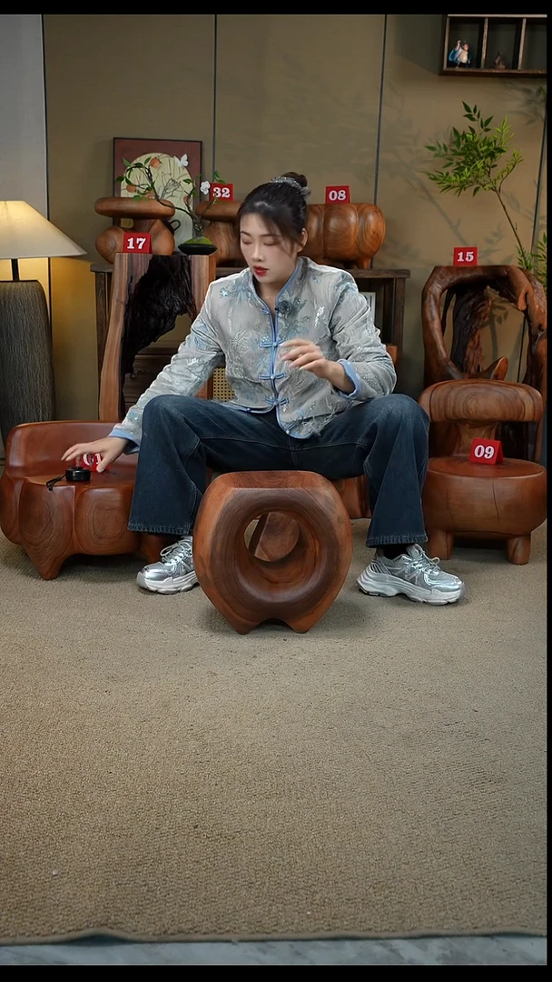 香樟木一体凳子033
