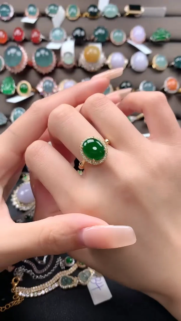 【闪购商品】翡翠戒指银S925镶嵌4234324