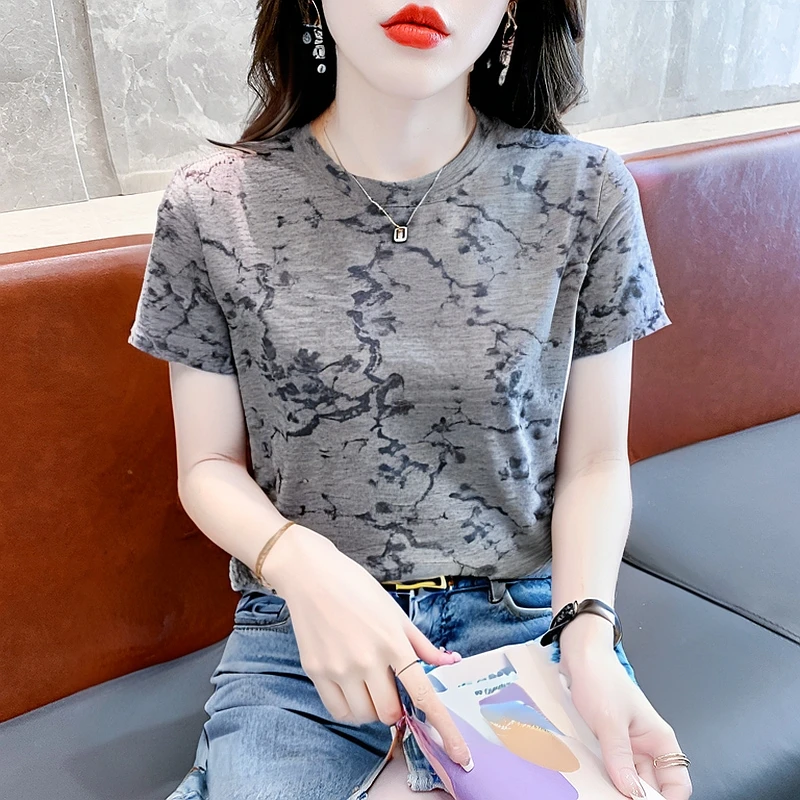2025打底衫百搭短袖t恤夏季新款女上衣时尚洋气短款气质小衫宽松