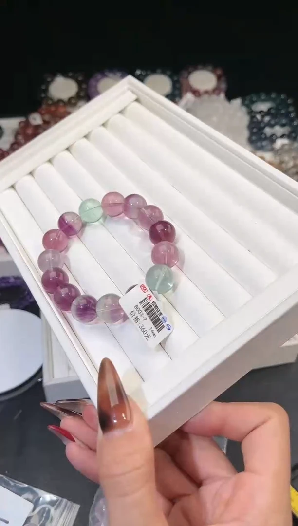 【闪购商品】萤石手链未镶嵌多样性发一彩萤石14mm