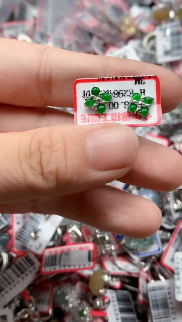 银S925镶嵌戒指翡翠天然A货缅甸翡翠