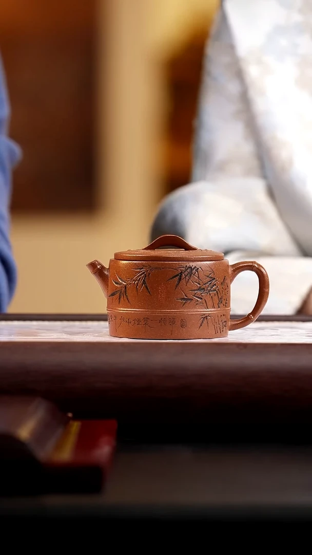 茶壶紫砂老档口段泥小竹段130cc