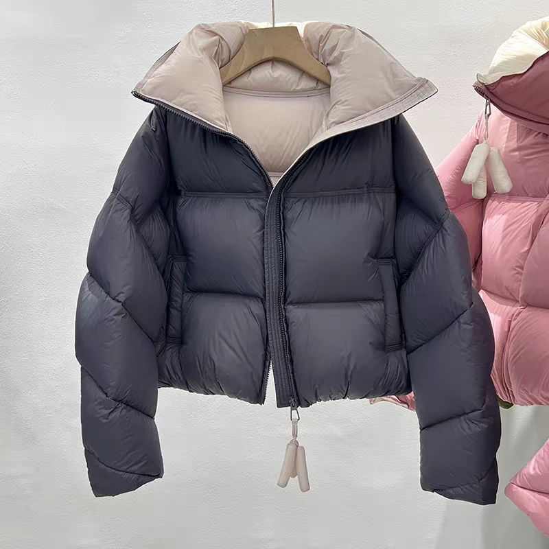 【糖果泡芙】90鹅绒设计撞色立领冬季面包服YY001