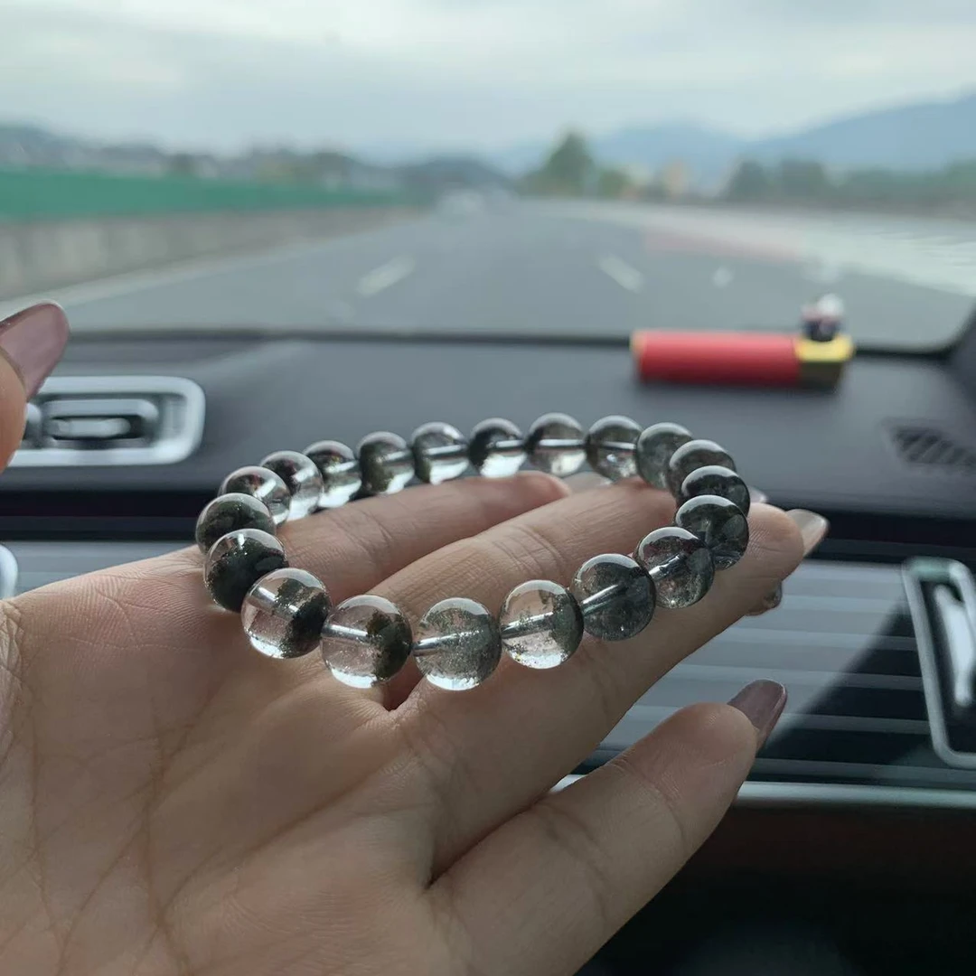 天然水晶绿幽灵手串 多样性发货一条