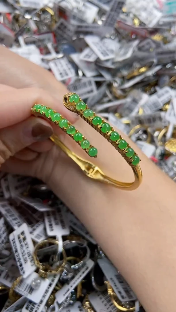 翡翠戒指银S925镶嵌4444-----8