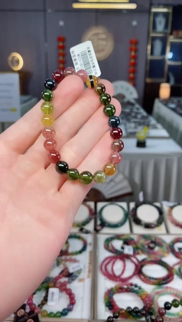 未镶嵌收藏级老矿色标单圈手串8mm+碧玺xion多样性发一条