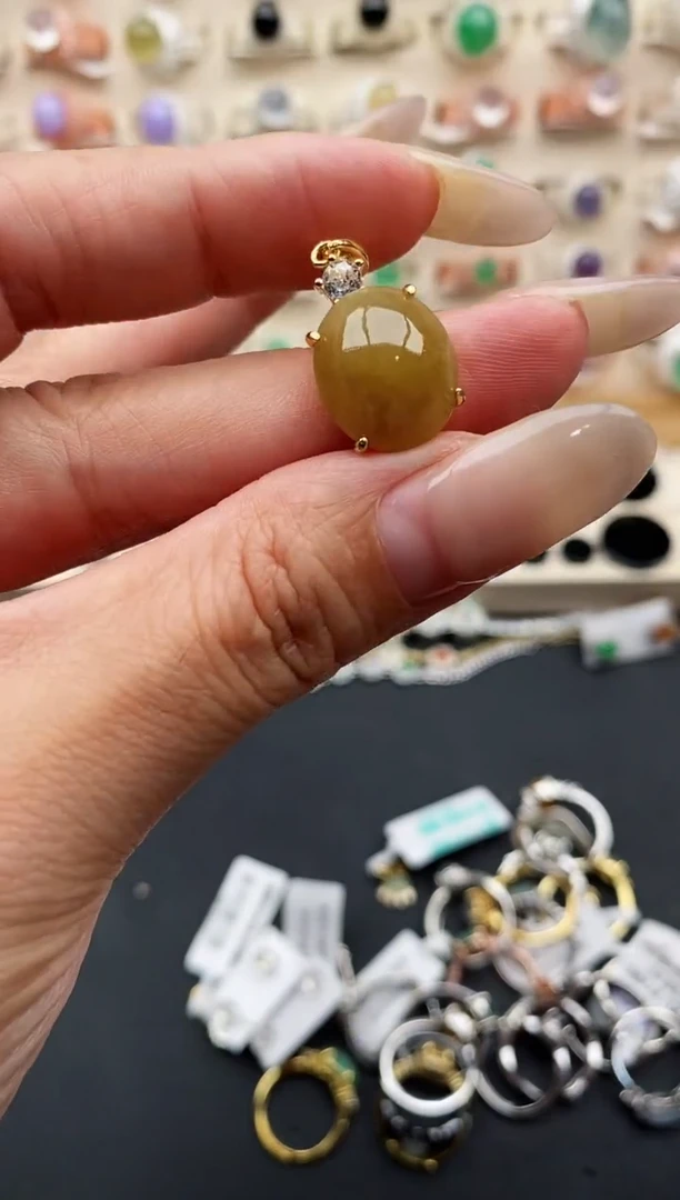 银S925镶嵌戒指翡翠缅甸天然A货翡翠11   6-4