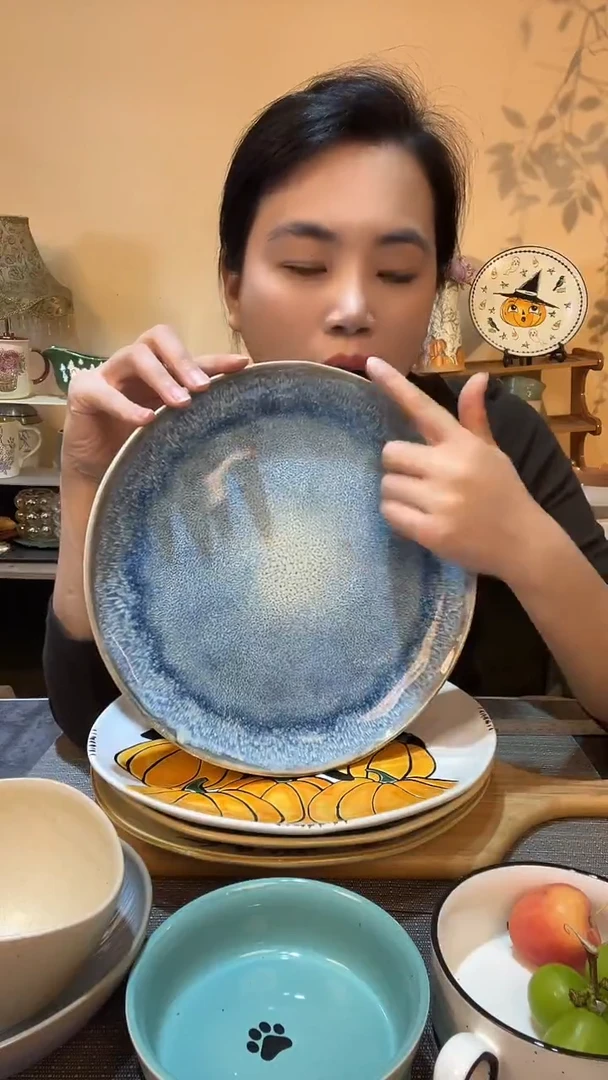 瓷片10.5英寸异形盘 微瑕介意勿拍