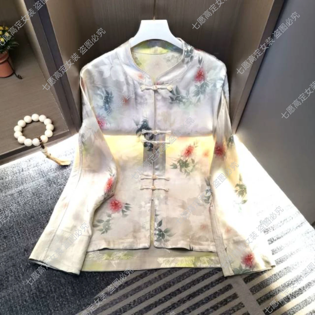 【山茶花】中式复古夏季洋气百搭提花上衣外套6619