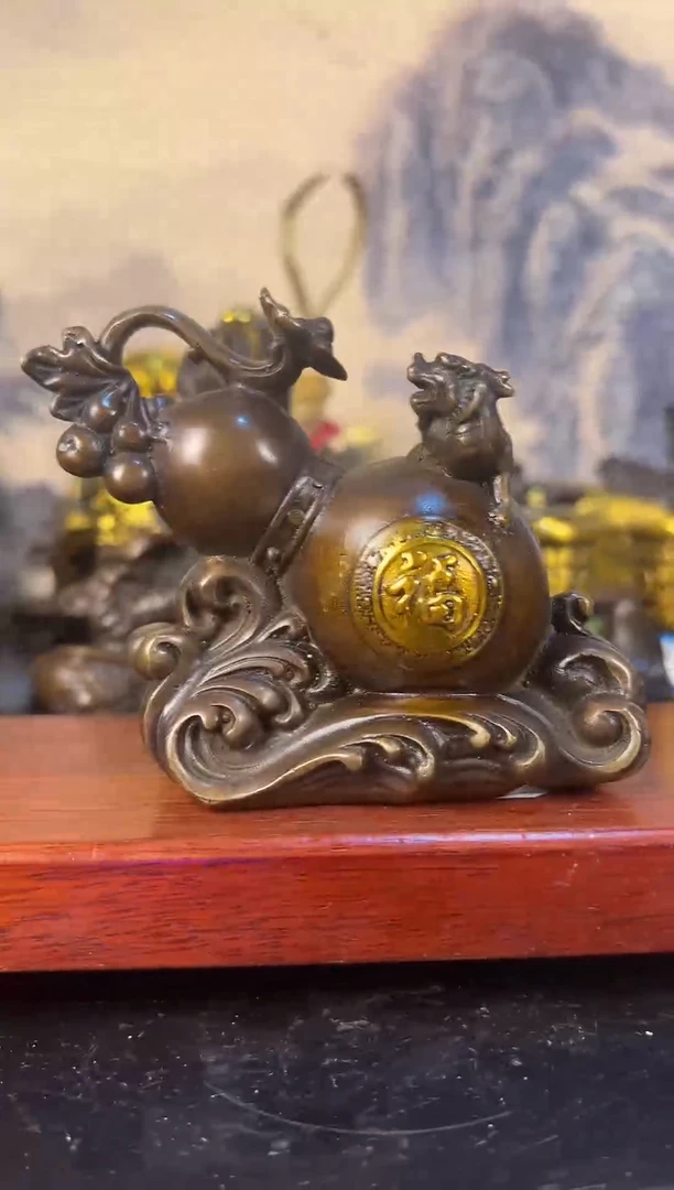 铜大松铜器摆件手把件