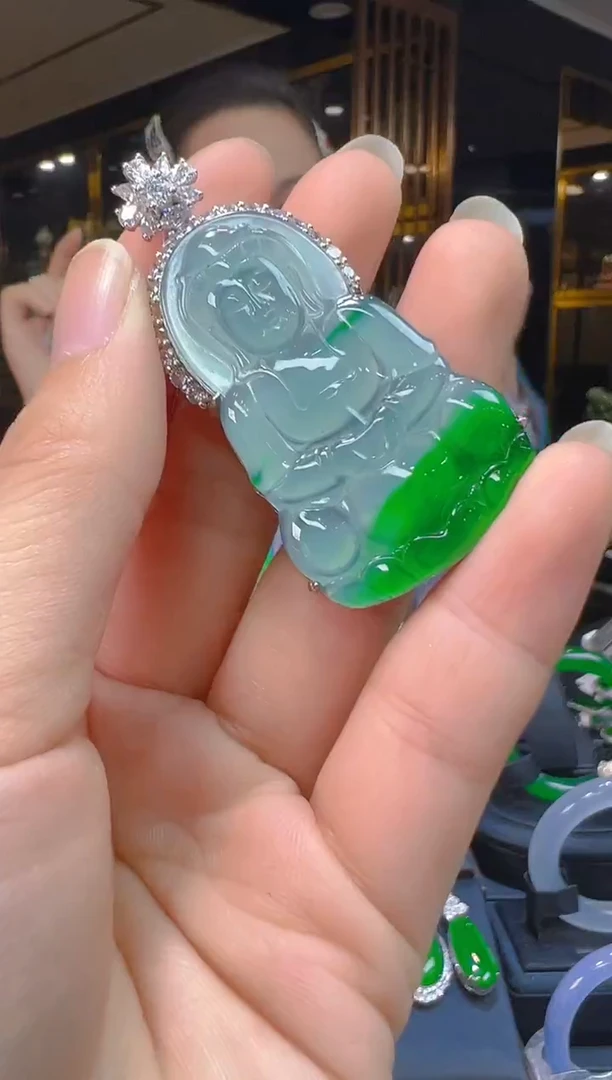 吊坠(赠链)银S925镶嵌翡翠089(多样性发货发其一)