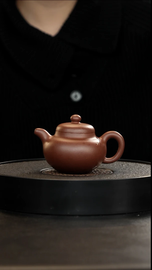 茶壶红泥正价750新品特价黄龙山深井紫泥柿圆225cc